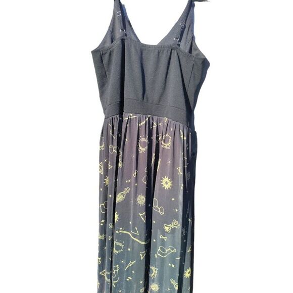 Harry Potter Symbols Chiffon Witchy Alchemy Stars Wands Ombré Duster Romper Jr L - Picture 6 of 8